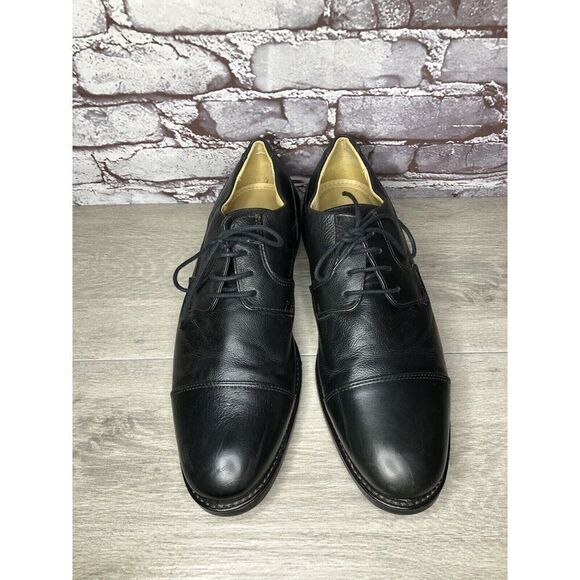 Studio Belverde Duke Black Leather Cap Toe Oxfords Dress Shoes Men’s Sz 11D/44EU - Picture 9 of 16
